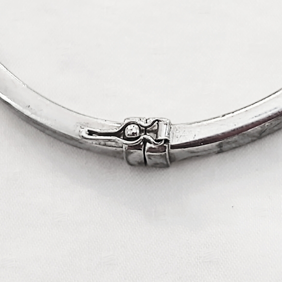 Vintage Milor Italy Sterling Silver Hinge Bangle Bracelet - Picture 5 of 7